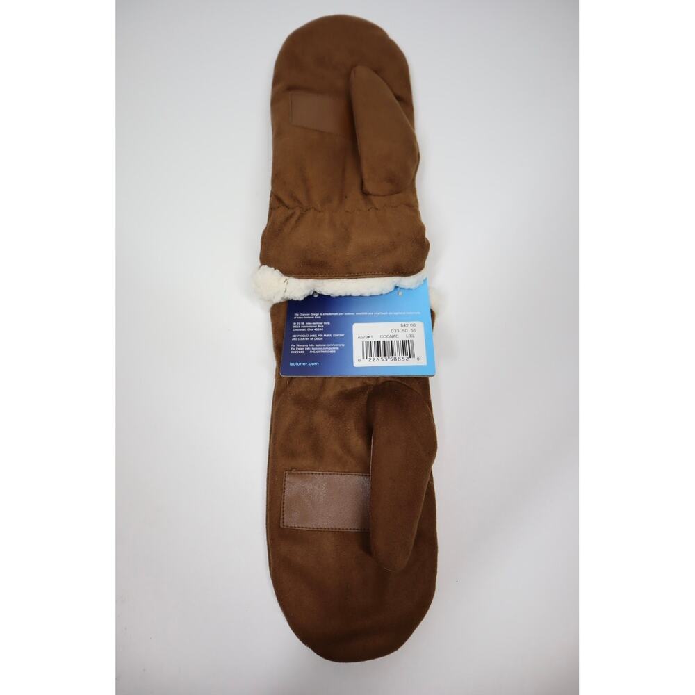 Isotoner Faux Suede Fur Lined Mittens with‎ Smart Touch - Picture 3 of 3